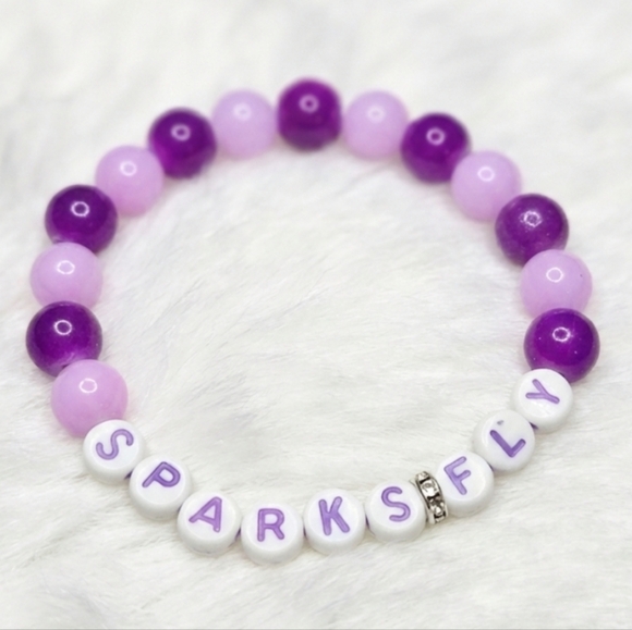 Taylor Swift Purple and White Beaded Bracelets - Picture 3 of 5